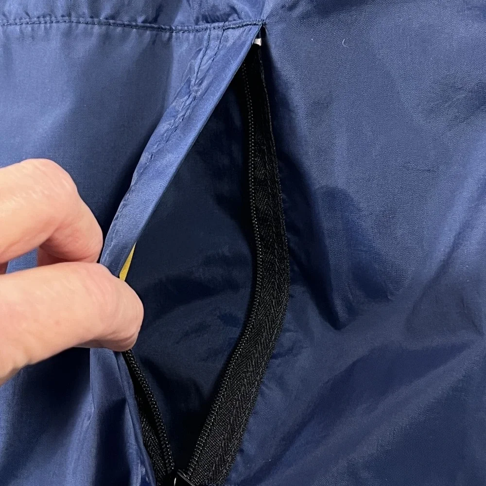 Ralph Laure Polo Jeans Co Vest Men Large Blue Nylon Full Zip Pockets Windbreaker